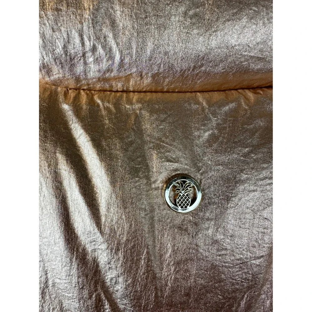 SIMPLY SOUTHERN Metallic Gold Puffy Vest Lightweight Zip Front NWT XL/XXL